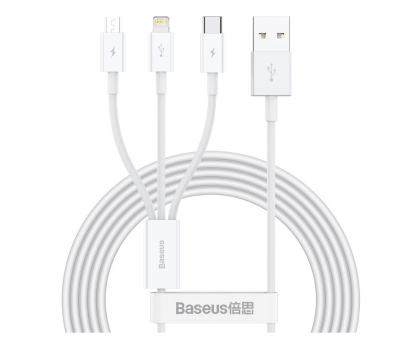 Kabel BASEUS Superior Series, USB-A do micro USB/USB-C/Lightning, 3.5A, 1.2m (biały)